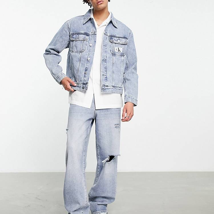 Calvin Klein Jeans regular 90s fit denim jacket in light wash | ASOS