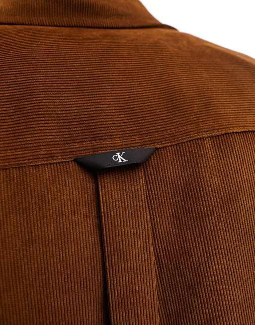 Calvin Klein Jeans regular fit corduroy shirt in brown, 4 of 4
