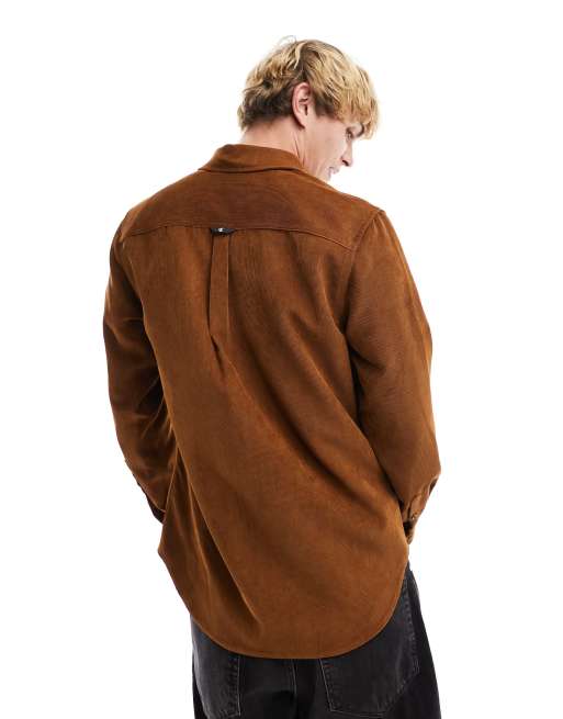 Calvin Klein Jeans - Regular-fit overhemd van corduroy in bruin, 3 van 4