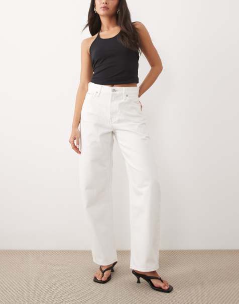 Calvin Klein Jeans relaxed barrel jeans in white - view 1