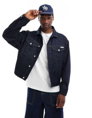 Calvin Klein Jeans Calvin Klein Jeans relaxed denim jacket in indigo denim-Purple