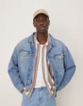 [Calvin Klein Jeans] Calvin Klein Jeans relaxed denim jacket in mid wash-Blue 48 Denim medium
