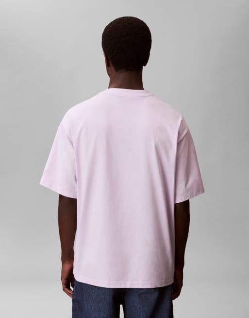 Calvin Klein Jeans relaxed fit graphic t-shirt in lilac, 4 of 4