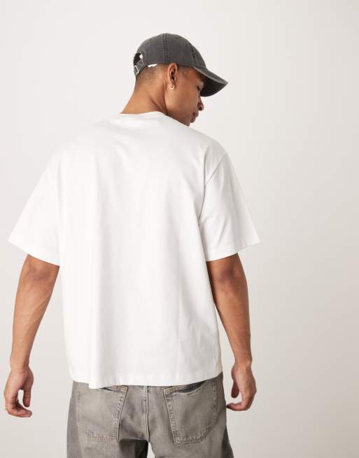 Calvin Klein Jeans relaxed fit logo t-shirt in white, 5 of 5