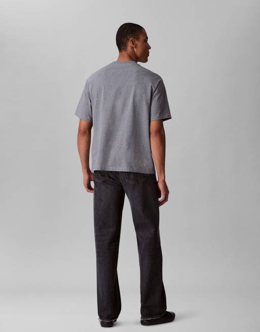 Calvin Klein Jeans – Relaxed-Fit-T-Shirt in Blau mit Logo, 3 von 4