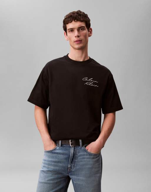 Calvin Klein Jeans – Relaxed-Fit-T-Shirt in Schwarz mit Print, 2 von 3