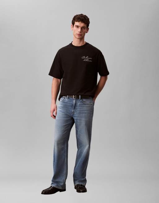 Calvin Klein Jeans – Relaxed-Fit-T-Shirt in Schwarz mit Print, 3 von 3