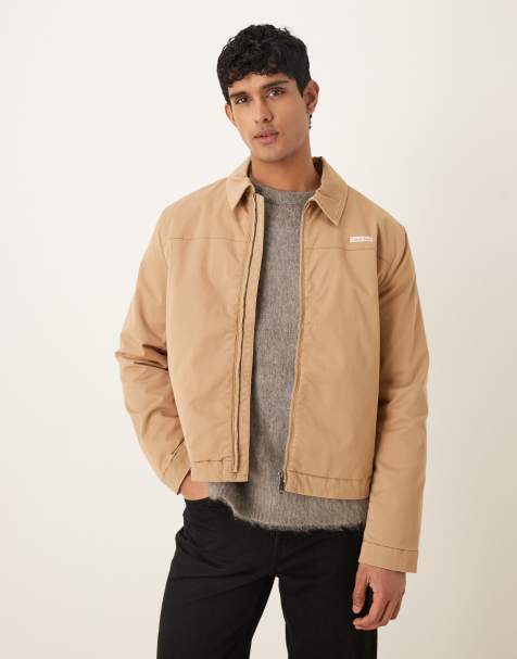 Calvin Klein Jeans relaxed fit workwear jacket in camel - view 1