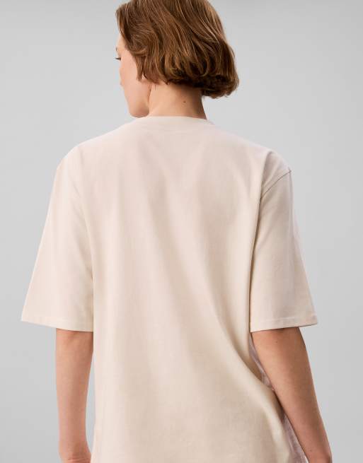 Calvin Klein Jeans Relaxed graphic logo t-shirt in tofu, 4 of 6