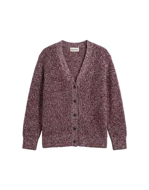 Calvin Klein Jeans Relaxed mouline cardigan in rhododendron - view 1