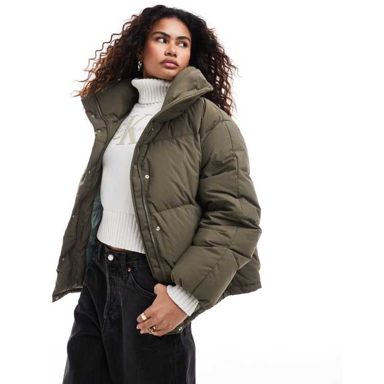 Calvin Klein Jeans relaxed puffer jacket in brown ASOS