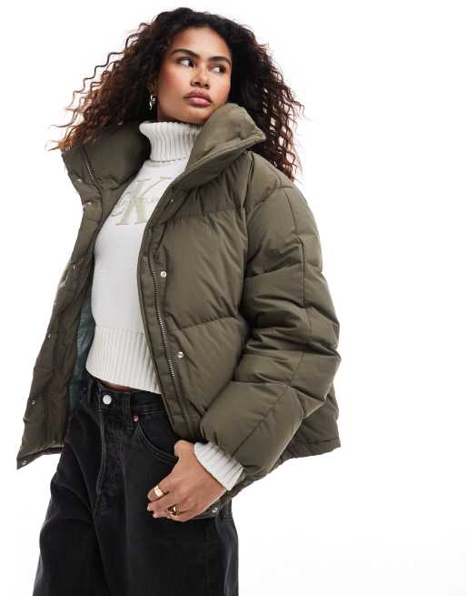 Calvin Klein Jeans relaxed puffer jacket in brown