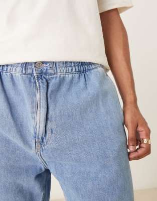 Calvin Klein Jeans Est.1978 Relaxed Pull-on Shorts In Blue