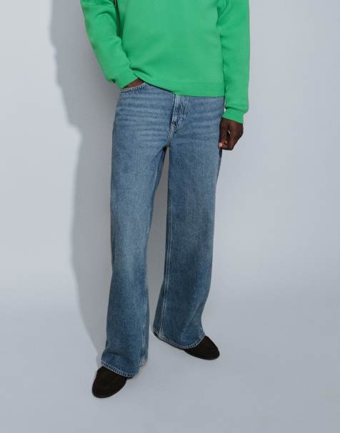 Calvin Klein Jeans relaxed straight leg jeans in mid wash blue - view 1