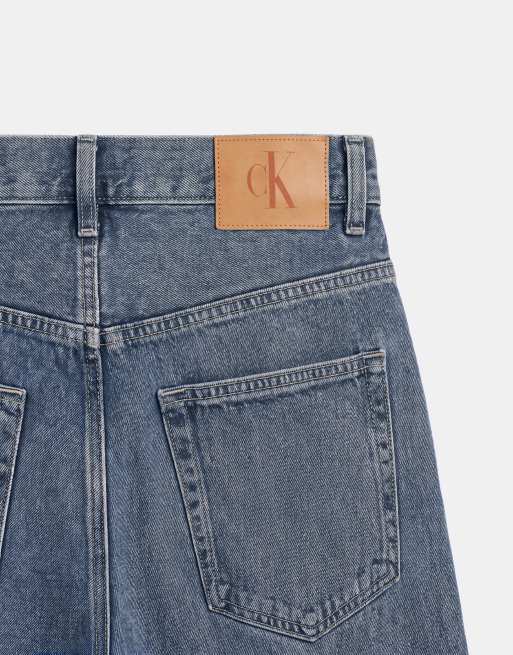 Calvin Klein Jeans relaxed straight leg jeans in mid wash blue, 9 of 9