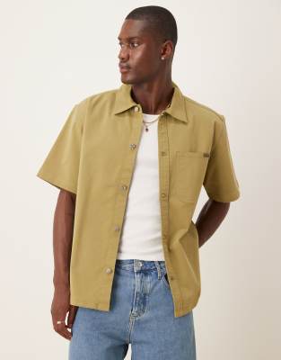 Calvin Klein Jeans Est.1978 Relaxed Utility Short Sleeve Shirt In Yellow