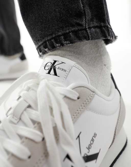 Calvin klein white trainers hot sale