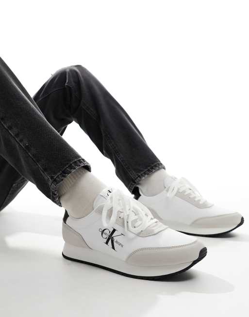 Calvin Klein Jeans retro runner low lace up trainers in