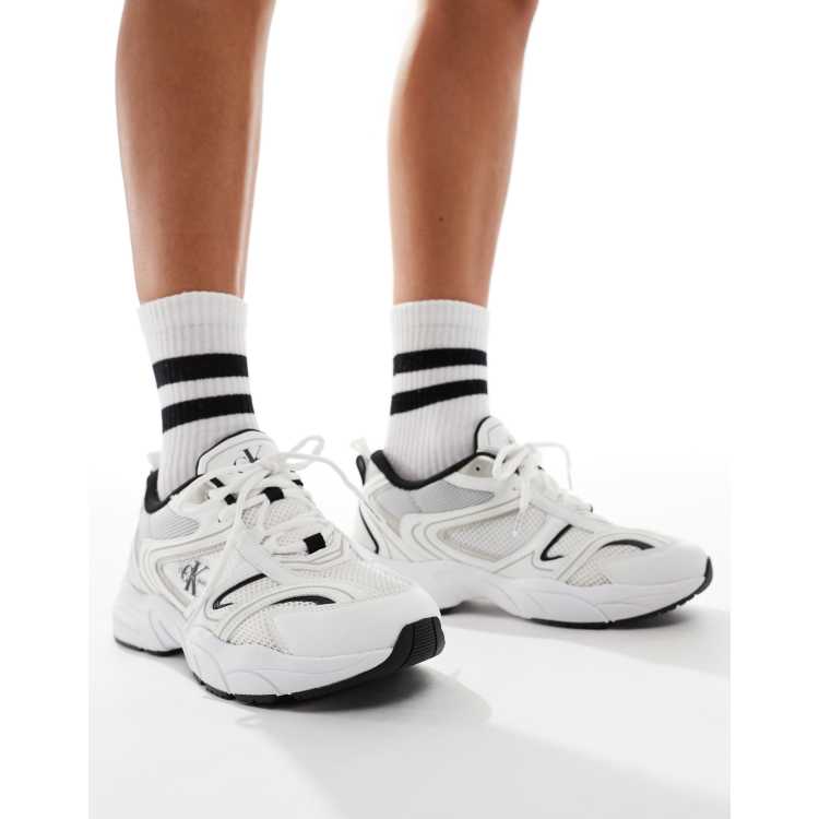   Jeans■Retro Tennis Mesh Ml スニーカー Calvin Klein Jeans | RETRO TENNIS MESH ML | White/Black