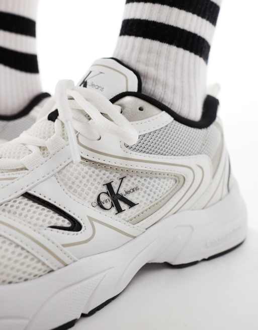   Jeans■Retro Tennis Mesh Ml スニーカー Calvin Klein Jeans | RETRO TENNIS MESH ML | White/Black