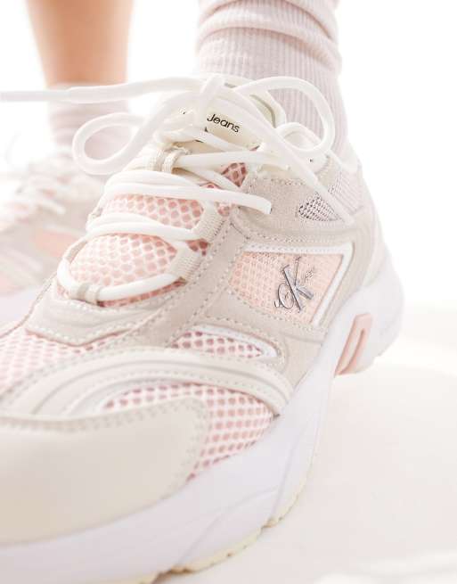 Calvin Klein Jeans retro tennis sneakers in pink