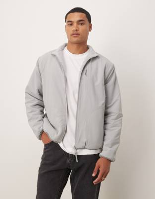 Calvin Klein Jeans Est.1978 Reversible Teddy Fleece Jacket With Removable Sleeves In Gray