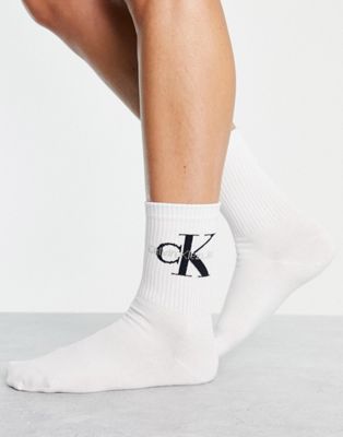 Calvin Klein Jeans rib sock in white
