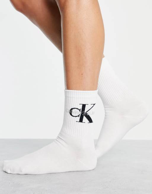 Calvin Klein Jeans rib sock in white ASOS