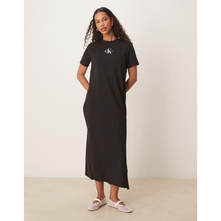 calvin klein long t shirt dress Black T-Shirt This versatile dress offers a comfortable fit Calvin Klein Long dress with