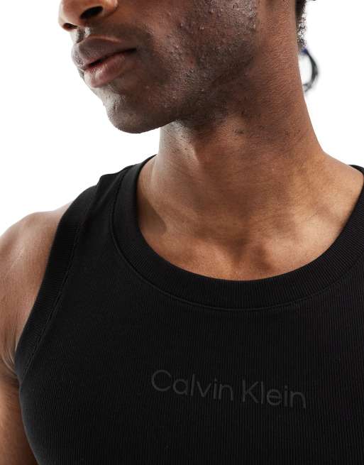 Calvin Klein Jeans ribbed tank top in black | ASOS