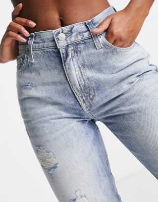 calvin klein ripped women's jeans