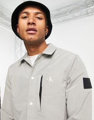 Calvin Klein Jeans ripstop overshirt relaxed fit in stone