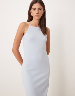 Calvin Klein Jeans - Robe caraco en maille pointelle à logo monogramme - Bleu