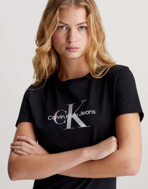 Calvin Klein Jeans - Robe t-shirt à monogramme - Noir, 3 de 4