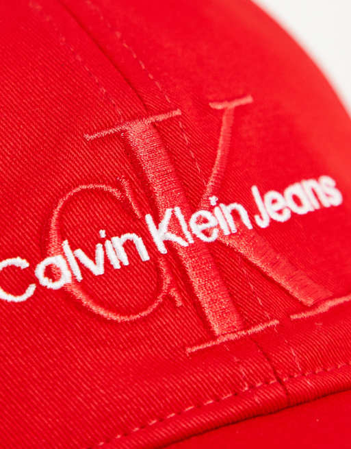 Calvin Klein Jeans – Röd keps med monogram , 3 av 4