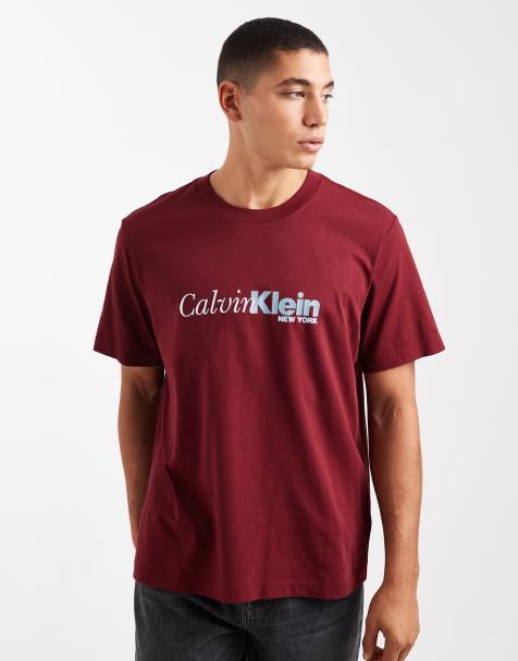 Calvin Klein Jeans – Röd t-shirt med stor, centrerad logga - view 1