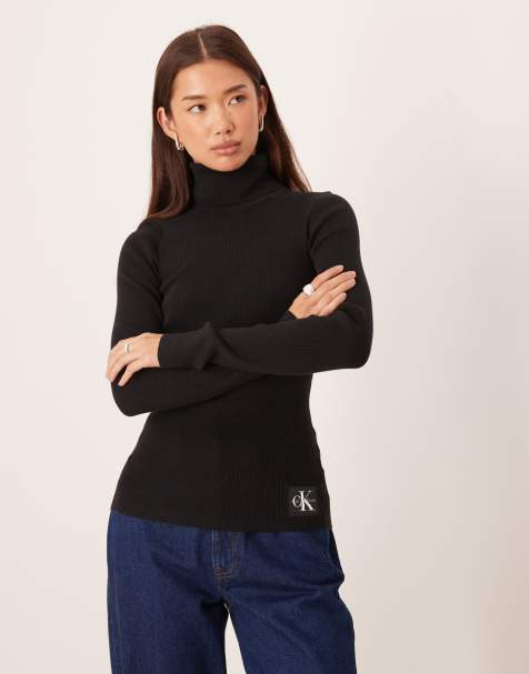 Calvin Klein Jeans rollneck jumper in black - view 1