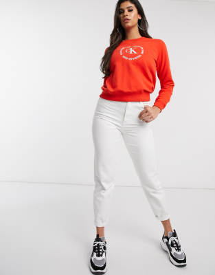 red calvin klein sweatshirt