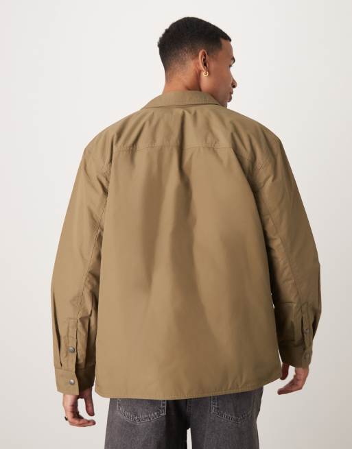 Calvin Klein Jeans - Ruimvallend overhemdjack met lange mouwen in bruin, 3 van 4
