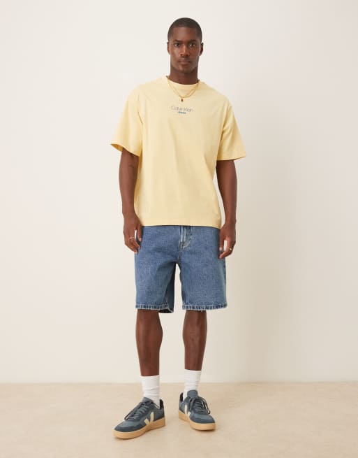 Calvin Klein Jeans - Ruimvallend T-shirt met logo in geel, 3 van 4