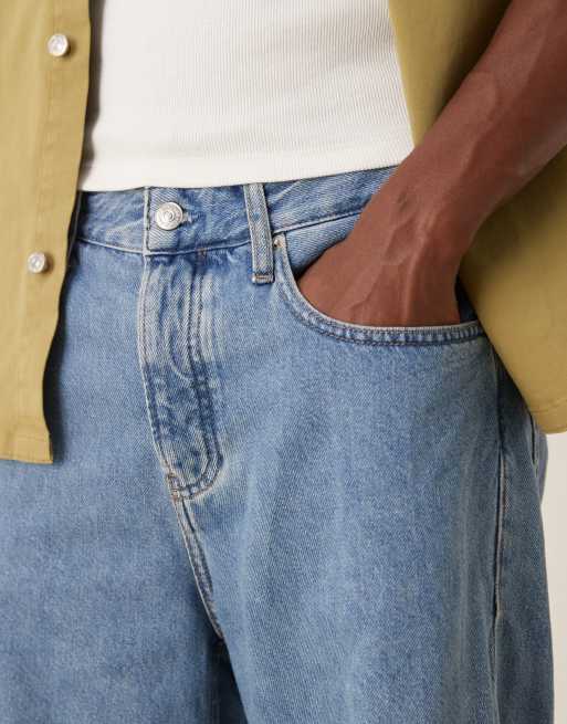 Calvin Klein Jeans - Ruimvallende jort in middenblauw met wassing, 5 van 5
