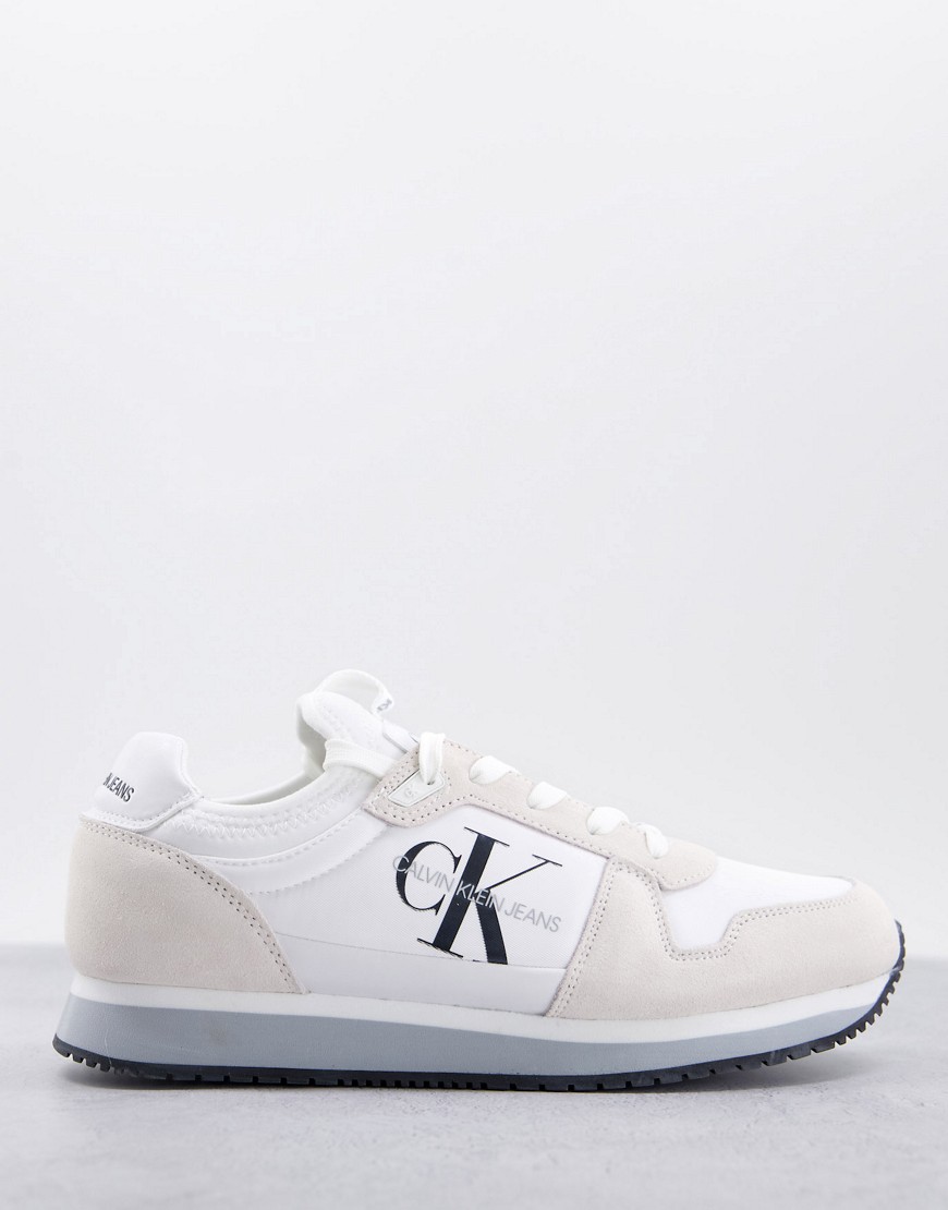 Calvin Klein Jeans runner sock trainers in white