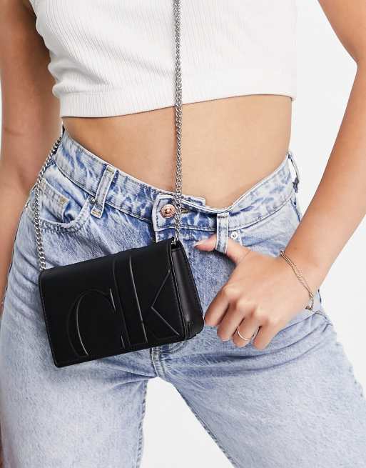 Calvin Klein Jeans Sac bandouli re pour t l phone portable Noir