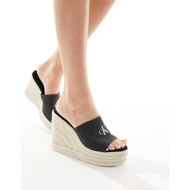 Mules compensées corde hot sale