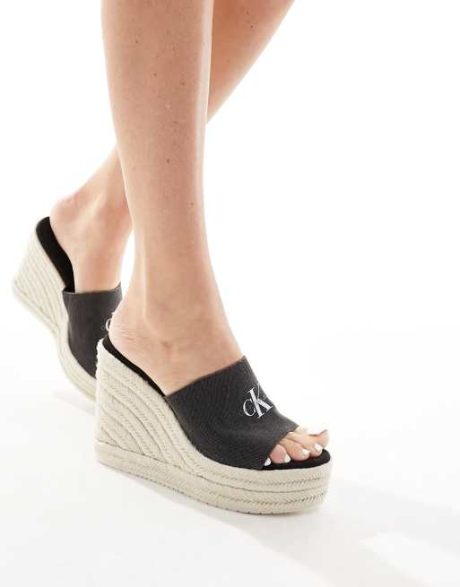Mules top compensées corde