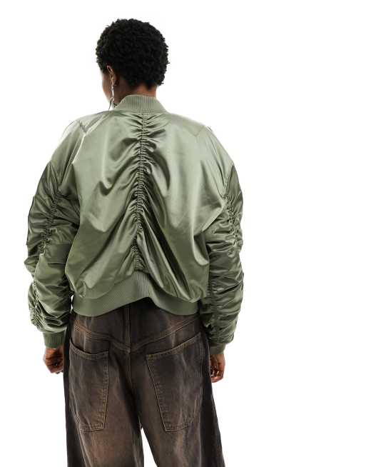 Calvin klein hotsell green bomber jacket