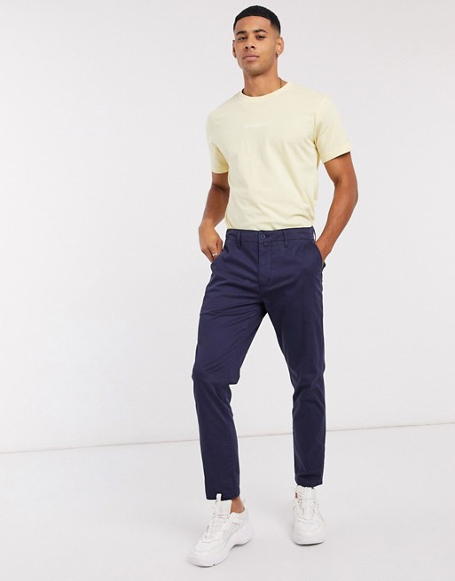Calvin Klein Jeans satin cropped slim chinos