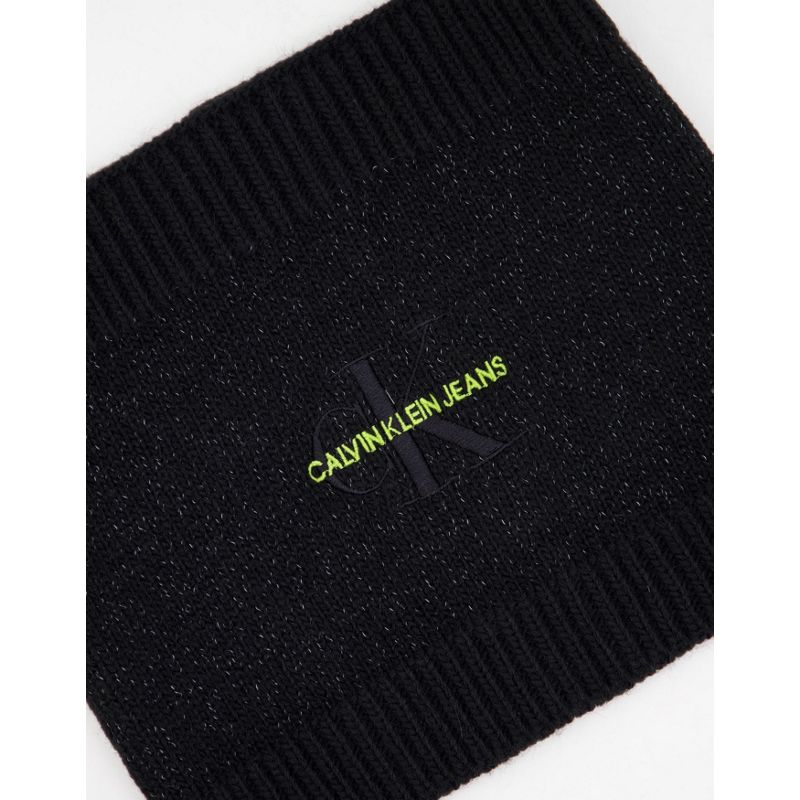  Uomo Calvin Klein Jeans - Scaldacollo in maglia nera riflettente
