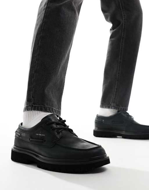 Calvin Klein Jeans Scarpe da barca ibride nere ASOS