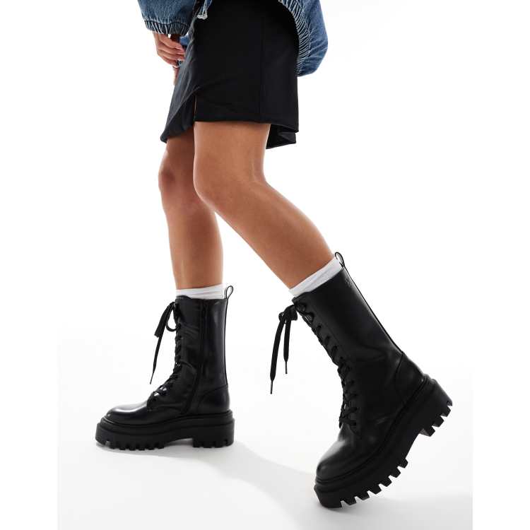 Lederstiefel Stiefel Zu Klein Calvin Klein Jeans – Schnürstiefel